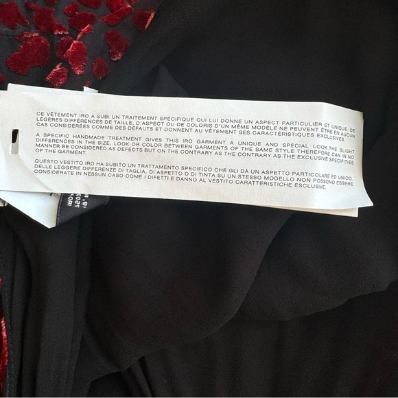 IRO Moon Velvet Animal Print Burgundy Burnout One Shoulder Mini Dress NWT Size 4 - Picture 8 of 10